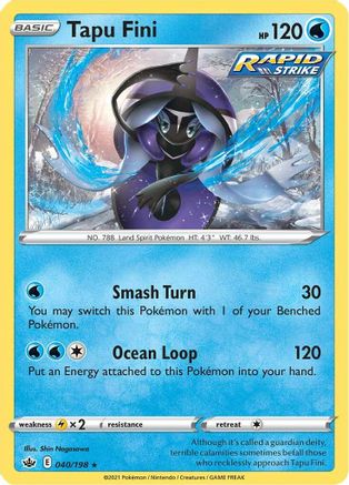 Tapu Fini (040/198) [Sword & Shield: Chilling Reign] Reverse Holofoil