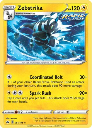 Zebstrika (051/198) [Sword & Shield: Chilling Reign] Reverse Holofoil