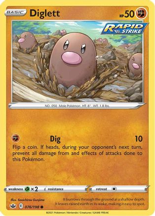 Diglett (076/198) [Sword & Shield: Chilling Reign] Reverse Holofoil
