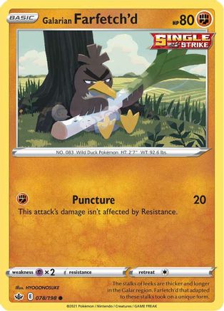 Galarian Farfetch'd (078/198) [Sword & Shield: Chilling Reign] Reverse Holofoil