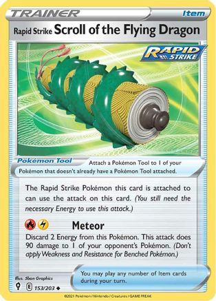Rapid Strike Scroll of the Flying Dragon (153/203) [Sword & Shield: Evolving Skies] Reverse Holofoil