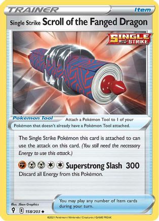 Single Strike Scroll of the Fanged Dragon (158/203) [Sword & Shield: Evolving Skies] Reverse Holofoil
