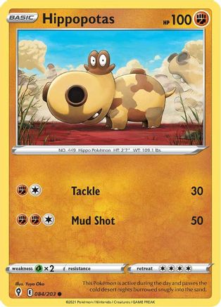 Hippopotas (084/203) [Sword & Shield: Evolving Skies] Reverse Holofoil