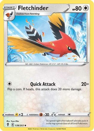 Fletchinder (139/203) [Sword & Shield: Evolving Skies] Reverse Holofoil