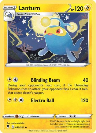 Lanturn (053/203) [Sword & Shield: Evolving Skies] Reverse Holofoil