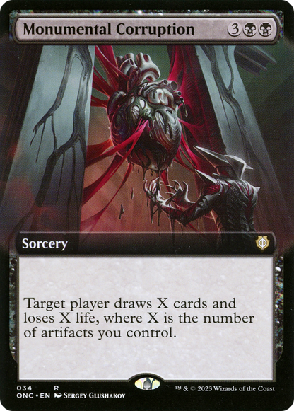Monumental Corruption (Extended Art) [Phyrexia: All Will Be One Commander] Foil