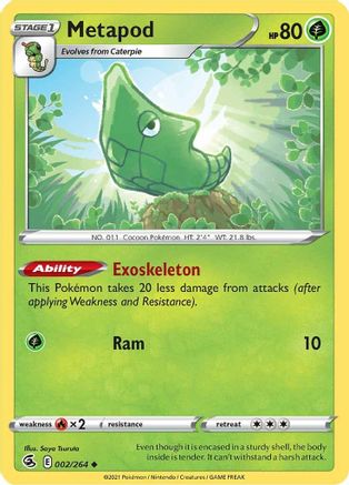 Metapod (002/264) [Sword & Shield: Fusion Strike] Reverse Holofoil