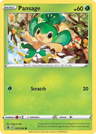 Pansage (007/264) [Sword & Shield: Fusion Strike] Reverse Holofoil