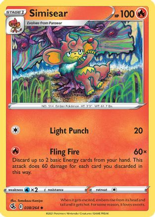 Simisear (038/264) [Sword & Shield: Fusion Strike] Reverse Holofoil
