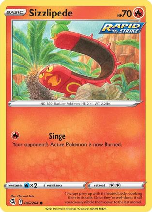 Sizzlipede (047/264) [Sword & Shield: Fusion Strike] Reverse Holofoil