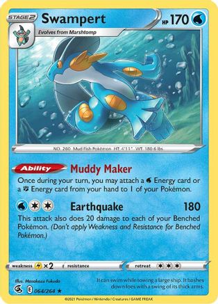Swampert (064/264) [Sword & Shield: Fusion Strike] Reverse Holofoil
