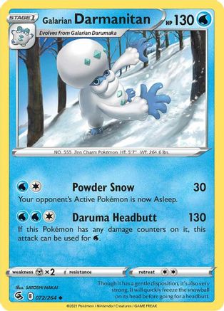 Galarian Darmanitan (072/264) [Sword & Shield: Fusion Strike] Reverse Holofoil