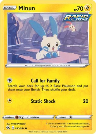 Minun (090/264) [Sword & Shield: Fusion Strike] Reverse Holofoil