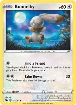 Bunnelby (214/264) [Sword & Shield: Fusion Strike] Reverse Holofoil