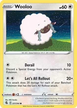 Wooloo (221/264) [Sword & Shield: Fusion Strike] Reverse Holofoil