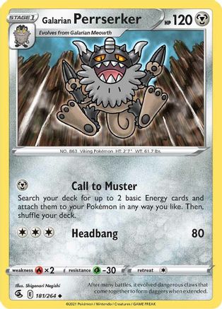 Galarian Perrserker (181/264) [Sword & Shield: Fusion Strike] Reverse Holofoil