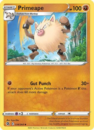 Primeape (134/264) [Sword & Shield: Fusion Strike] Reverse Holofoil