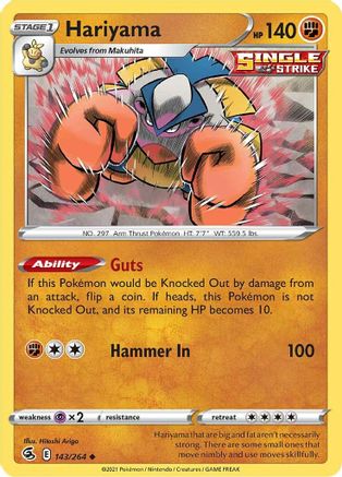 Hariyama (143/264) [Sword & Shield: Fusion Strike] Reverse Holofoil
