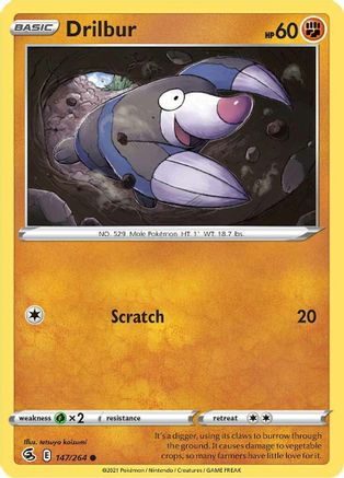 Drilbur (147/264) [Sword & Shield: Fusion Strike] Reverse Holofoil