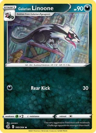 Galarian Linoone (160/264) [Sword & Shield: Fusion Strike] Reverse Holofoil