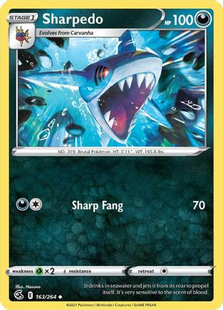 Sharpedo (163/264) [Sword & Shield: Fusion Strike] Reverse Holofoil