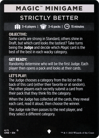 Strictly Better // Strictly Better (cont'd)  [Phyrexia: All Will Be One Minigames] Foil