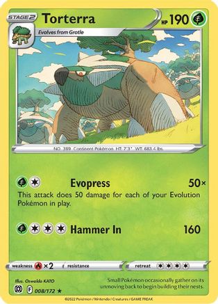 Torterra (008/172) [Sword & Shield: Brilliant Stars] Reverse Holofoil