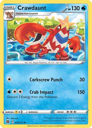 Crawdaunt (033/172) [Sword & Shield: Brilliant Stars] Reverse Holofoil