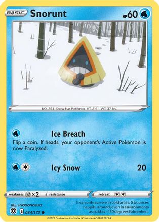 Snorunt (034/172) [Sword & Shield: Brilliant Stars] Reverse Holofoil