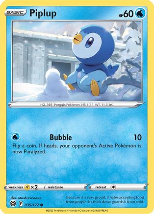 Piplup (035/172) [Sword & Shield: Brilliant Stars] Reverse Holofoil