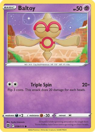 Baltoy (058/172) [Sword & Shield: Brilliant Stars] Reverse Holofoil