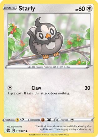 Starly (117/172) [Sword & Shield: Brilliant Stars] Reverse Holofoil
