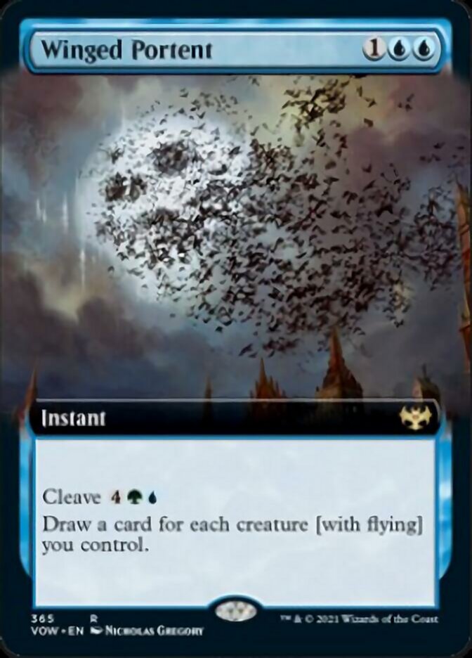 Winged Portent (Extended Art) [Innistrad: Crimson Vow] Foil