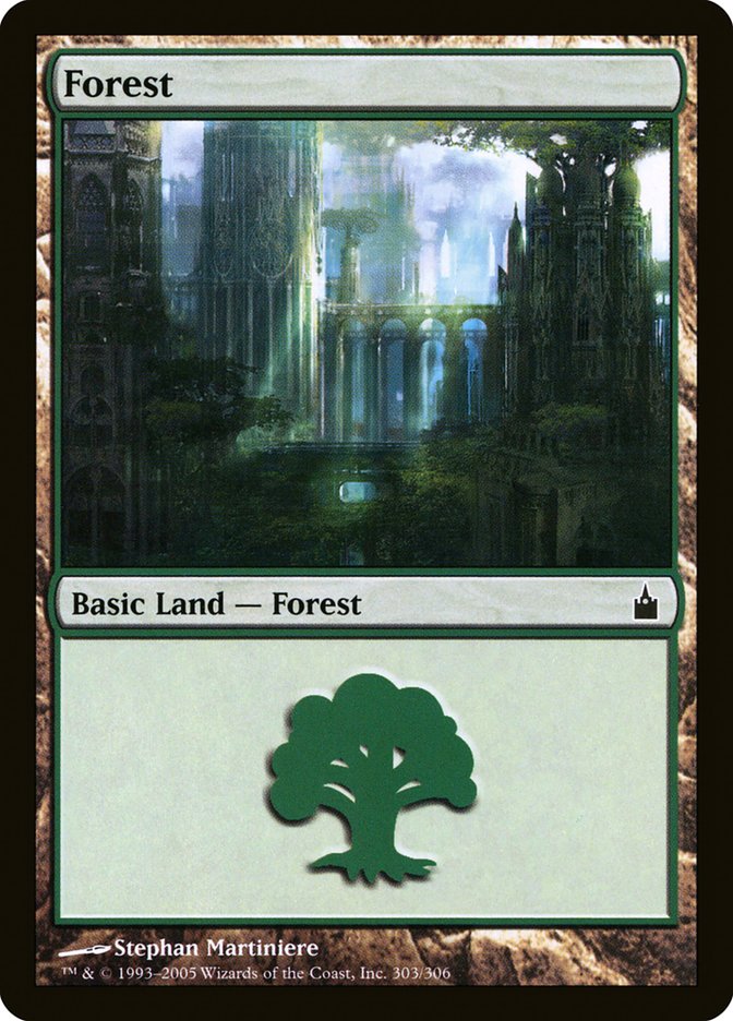 Forest (303) [Ravnica: City of Guilds] Foil