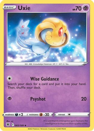 Uxie (065/189) [Sword & Shield: Astral Radiance] Reverse Holofoil