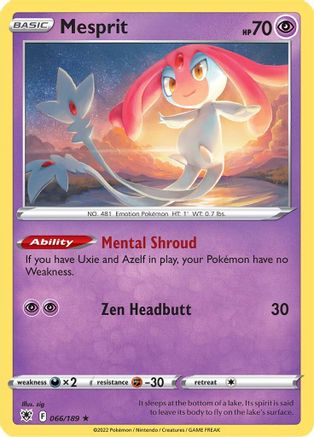 Mesprit (066/189) [Sword & Shield: Astral Radiance] Reverse Holofoil
