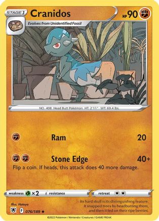 Cranidos (076/189) [Sword & Shield: Astral Radiance] Reverse Holofoil