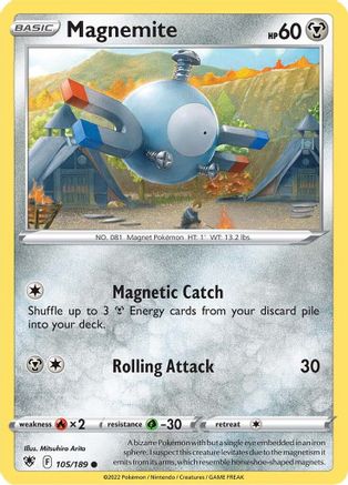 Magnemite (105/189) [Sword & Shield: Astral Radiance] Reverse Holofoil