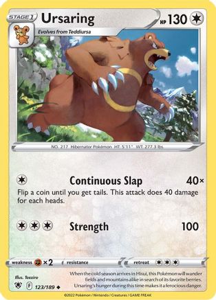 Ursaring (123/189) [Sword & Shield: Astral Radiance] Reverse Holofoil