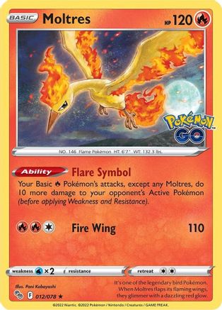 Moltres (012/078) [Pokémon GO] Reverse Holofoil