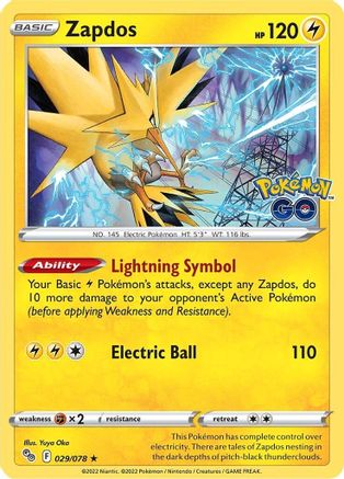 Zapdos (029/078) [Pokémon GO] Reverse Holofoil