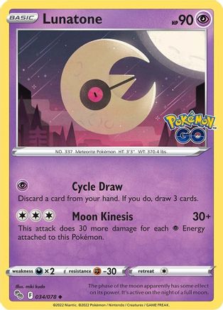 Lunatone (034/078) [Pokémon GO] Reverse Holofoil
