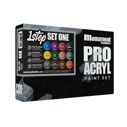 Monument Hobbies - Pro Acryl 1 Step Paint Set One - 12 Colors