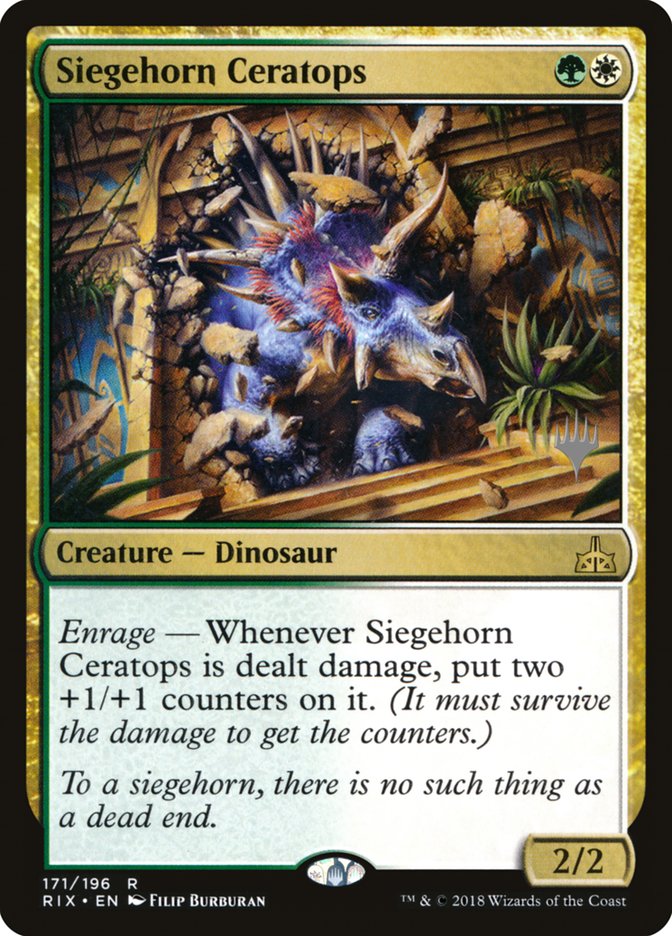 Siegehorn Ceratops (Promo Pack) [Rivals of Ixalan Promos] Foil
