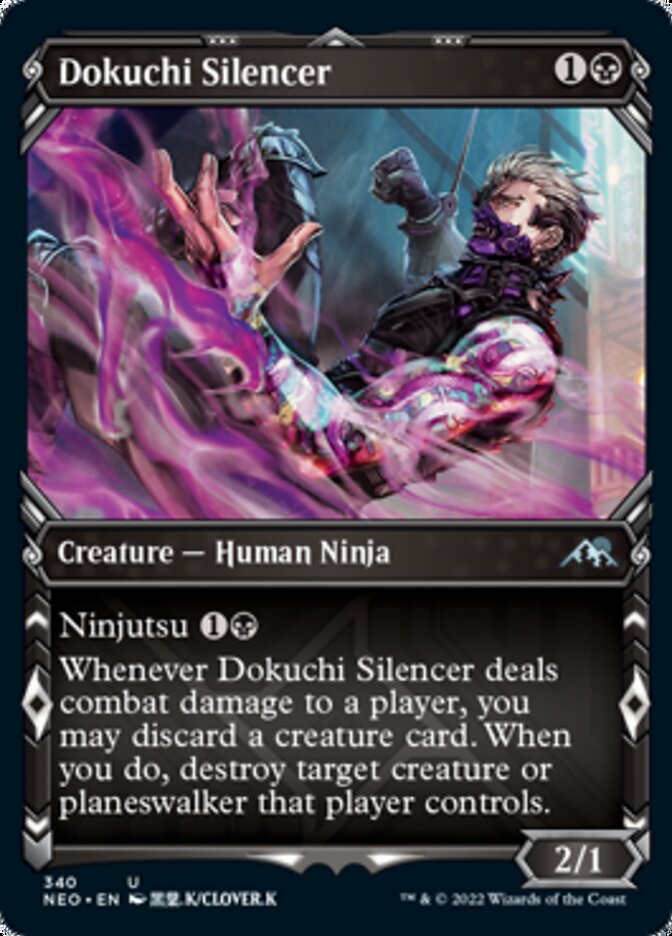 Dokuchi Silencer (Showcase Ninja) [Kamigawa: Neon Dynasty] Foil