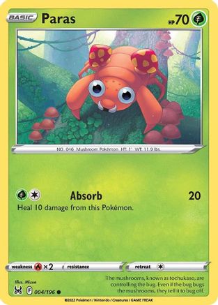 Paras (004/196) [Sword & Shield: Lost Origin] Reverse Holofoil