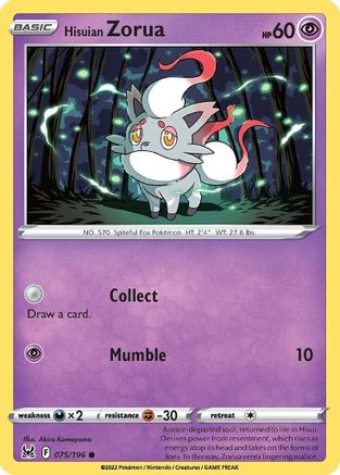 Hisuian Zorua (075/196) [Sword & Shield: Lost Origin] Reverse Holofoil