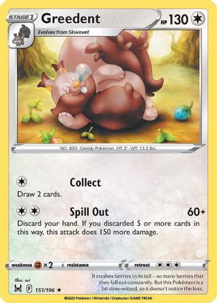 Greedent (151/196) [Sword & Shield: Lost Origin] Reverse Holofoil
