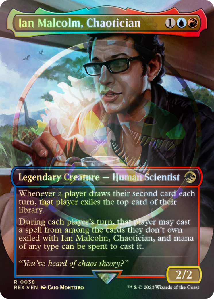 Ian Malcolm, Chaotician (Borderless) (Emblem)  [Jurassic World Collection] (Borderless) Foil
