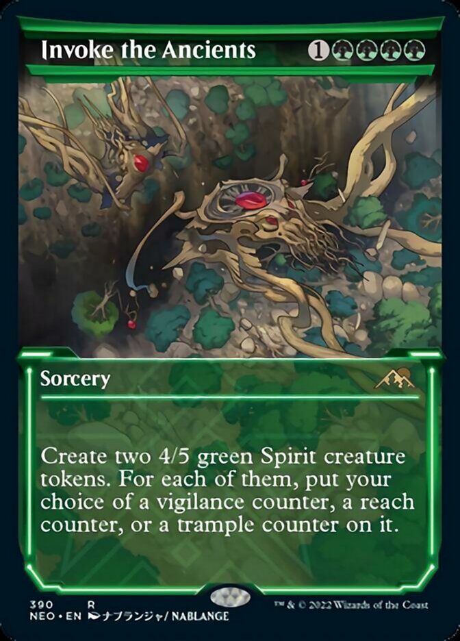 Invoke the Ancients (Showcase Soft Glow) [Kamigawa: Neon Dynasty] Foil
